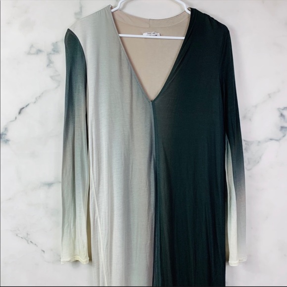 Helmut Lang Shadow Ombre V Neck Midi Dress - Picture 4 of 6